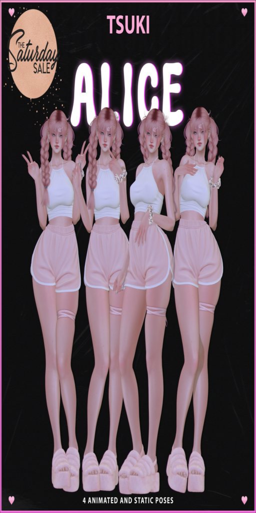 Alice Poses	&lt;a href=&quot;https://maps.secondlife.com/secondlife/Dream Lake/127/125/184&quot;&gt;Teleport&lt;/a&gt;