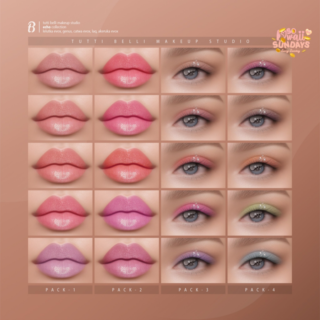 Echo Collection Cosmetics - AkX/CatwaX/EvoX/Genus/LAQ	&lt;a href=&quot;http://maps.secondlife.com/secondlife/Malkine/110/166/293&quot;&gt;Teleport&lt;/a&gt;
