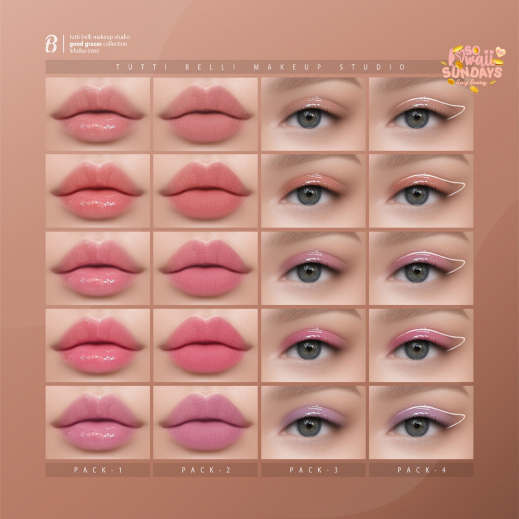 Good Graces Collection Cosmetics - EvoX	&lt;a href=&quot;http://maps.secondlife.com/secondlife/Malkine/110/166/293&quot;&gt;Teleport&lt;/a&gt;