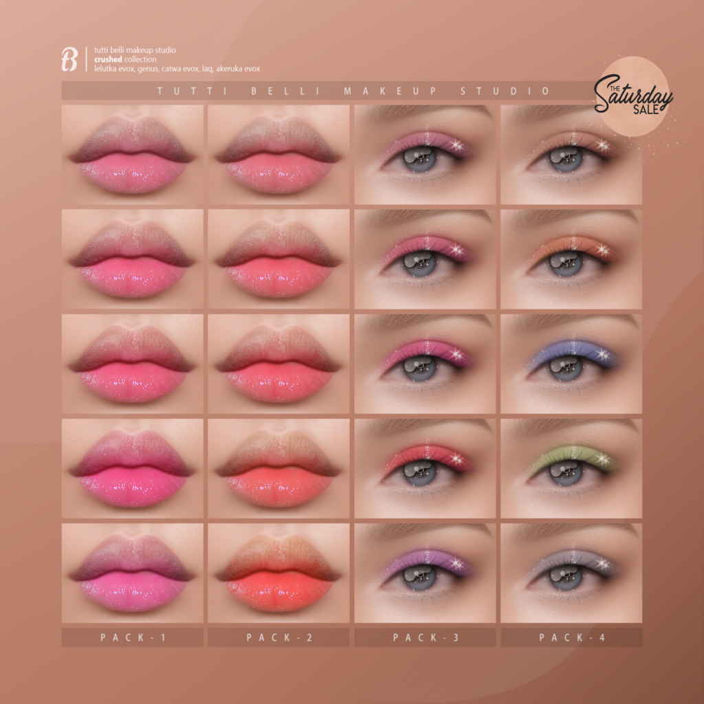 Crushed Collection Cosmetics - AkX/CatwaX/EvoX/Genus/LAQ	&lt;a href=&quot;http://maps.secondlife.com/secondlife/Malkine/110/166/293&quot;&gt;Teleport&lt;/a&gt;