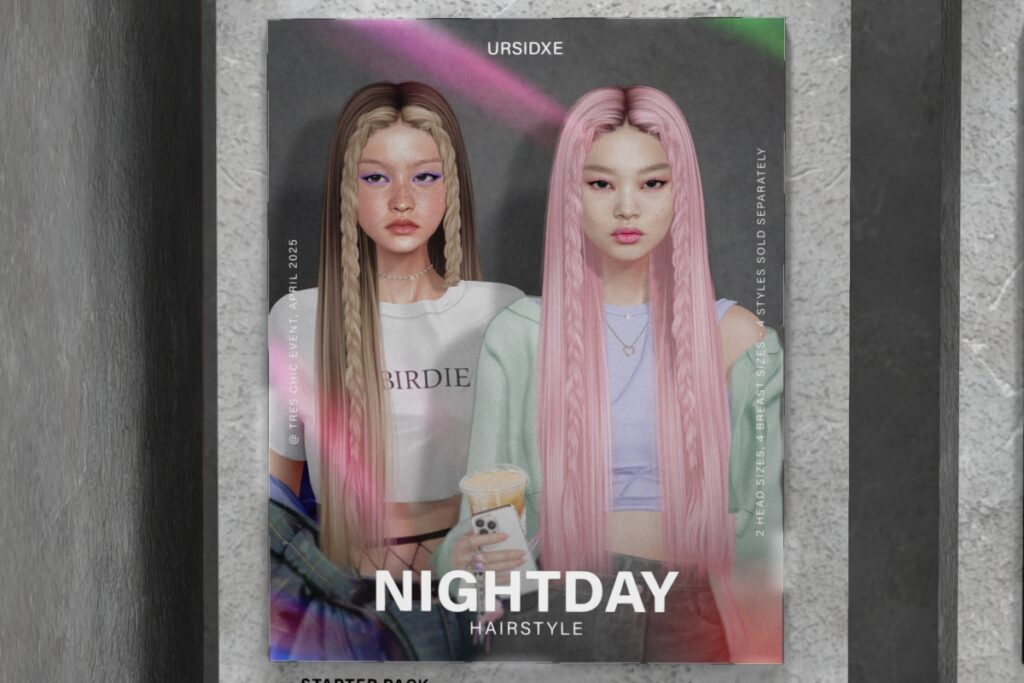 Nightday Hairstyle, L$399 Starter Pack/L$199 Upgrade Pack/L$589 FP