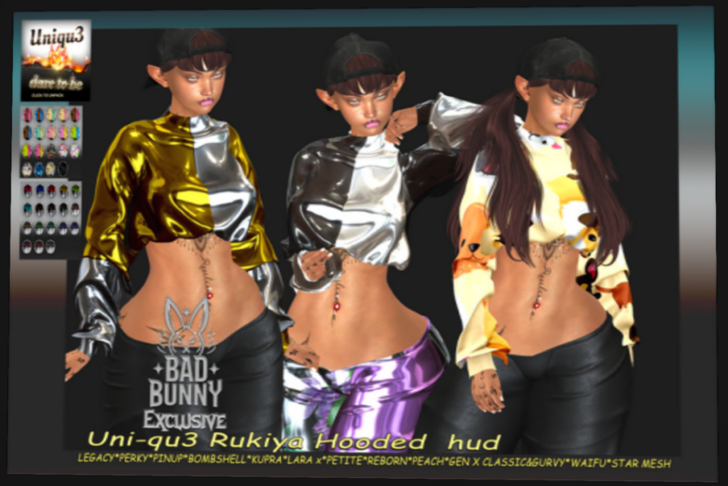 Rukiya Hood - GenX/Inithium/Legacy/Maitreya/Reborn/+mods, L$140 each/L$350 FP