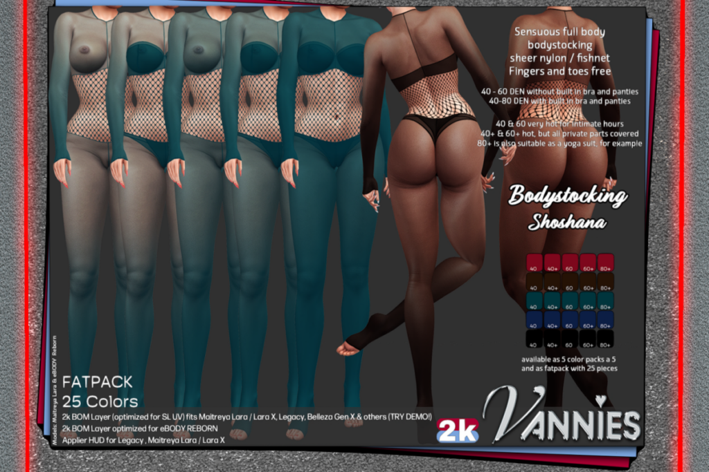 Shoshana Bodystocking - BOM, L$199 each/L$599 FP