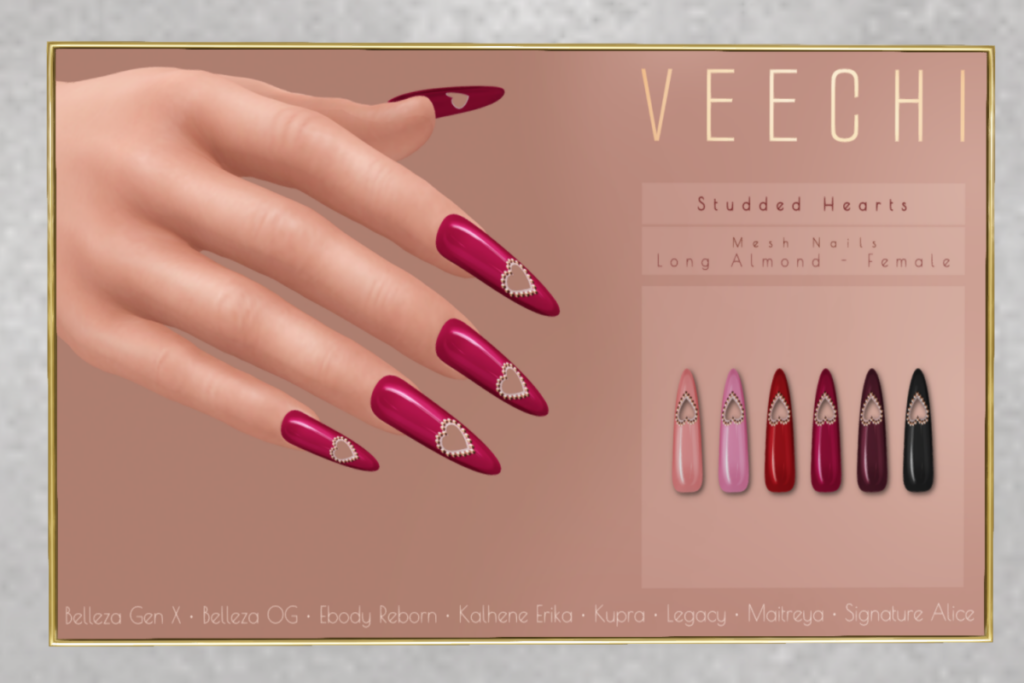 Luster Lover Mesh Nails // Long Almond Female - See ad for fits	&lt;a href=&quot;http://maps.secondlife.com/secondlife/floorplan/194/165/28&quot;&gt;TELEPORT&lt;/a&gt;