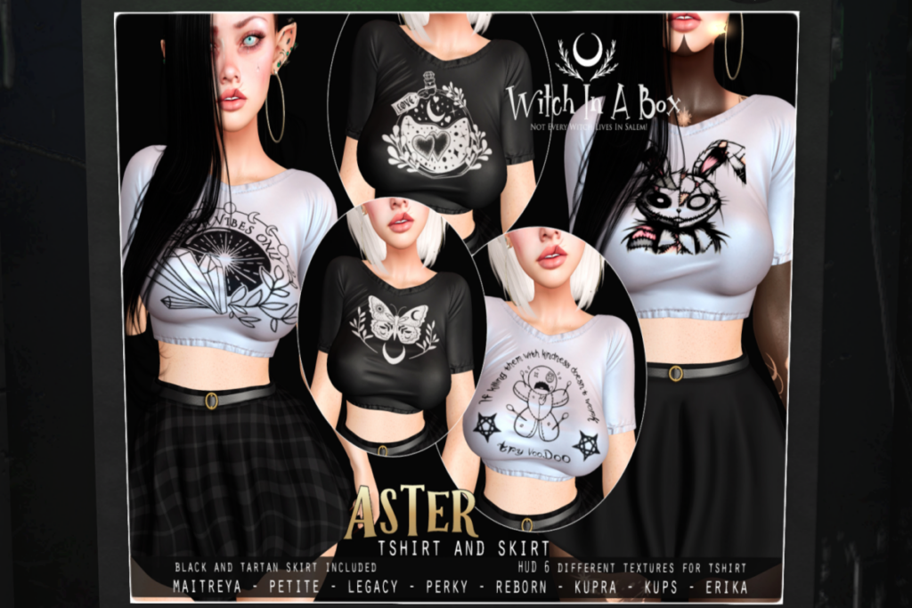 Aster T Shirt and Skirt - Erika/Inithium/Legacy/Maitreya/Reborn/+mods, L$399