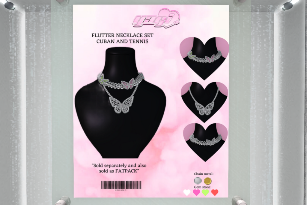 Flutter Necklace Set, L$599 each/L$1100 FP