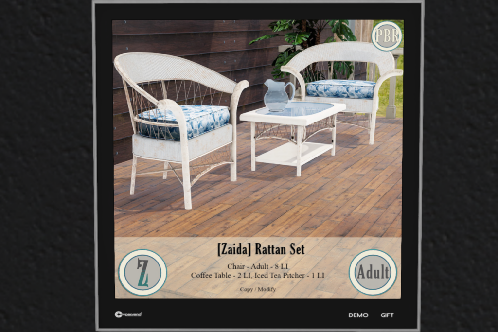 Rattan Set, L$299-349 each
