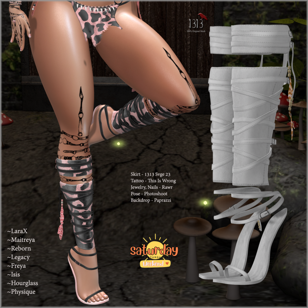 Kammira Sandals - BellezaOG/Freya/Hourglass/Legacy/Maitreya/Reborn/+mods	&lt;a href=&quot;http://maps.secondlife.com/secondlife/Leather%20and%20Lace/227/95/2201&quot;&gt;Teleport&lt;/a&gt;