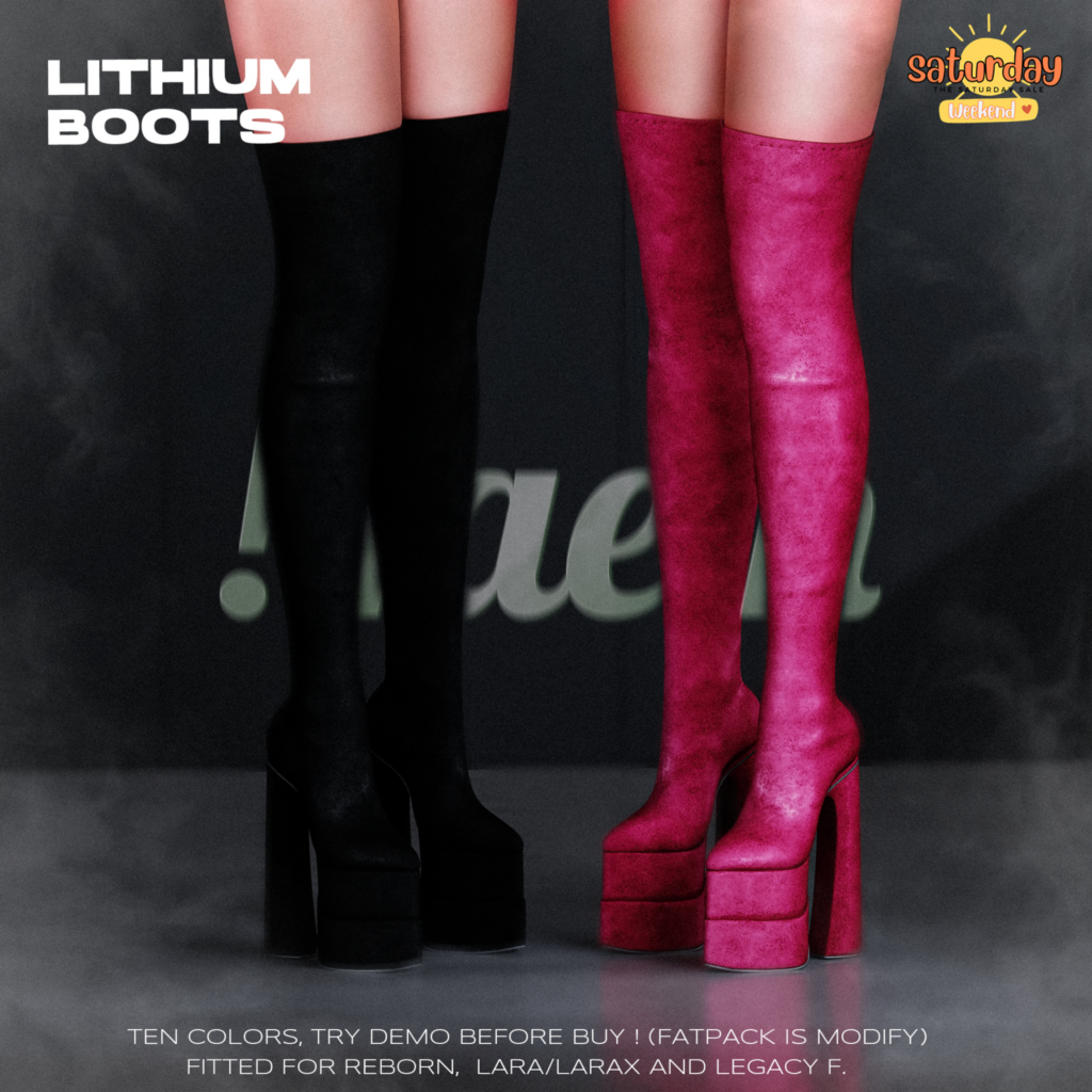Lithium Boots - Legacy/Maitreya/Reborn/+mods	&lt;a href=&quot;http://maps.secondlife.com/secondlife/Dream%20Lake/126/123/184&quot;&gt;Teleport&lt;/a&gt;