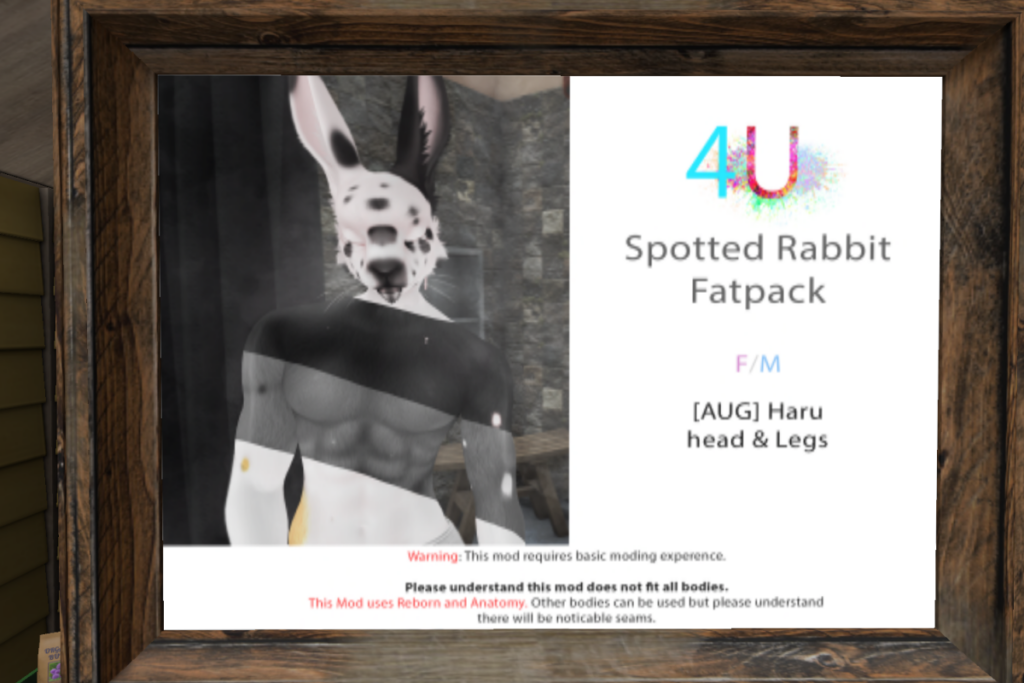 Spotted Rabbit Mod - Anatomy/Reborn, L$700 each/L$2200 FP