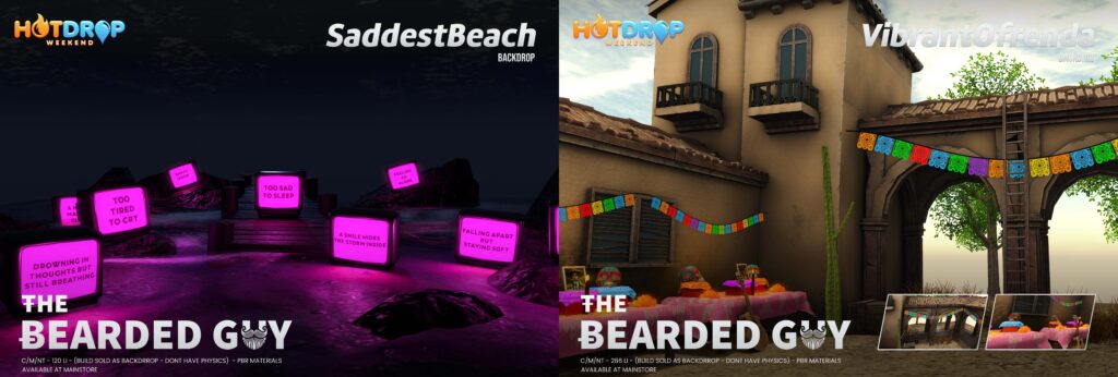 Saddest Beach &amp; Vibrant Ofrenda Backdrops