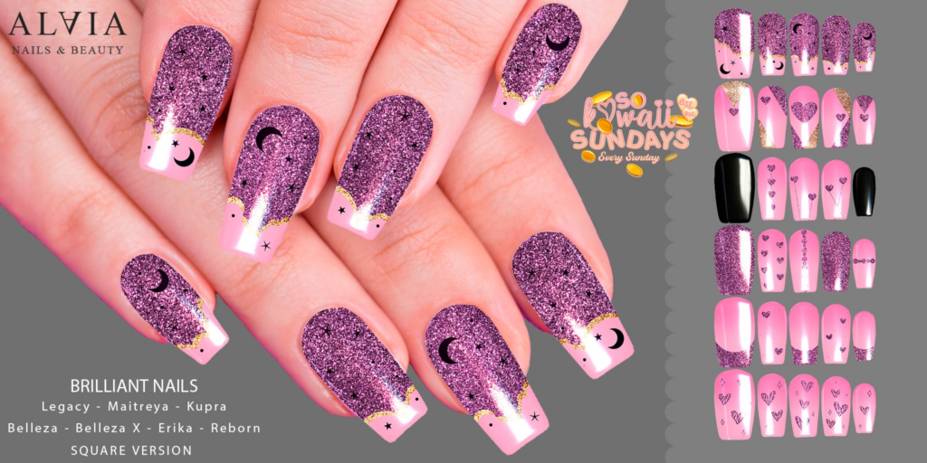 Brilliant Mesh Nails - BellezaOG/Erika/GenX/Inithium/Legacy/Maitreya/Reborn	&lt;a href=&quot;http://maps.secondlife.com/secondlife/Mellor/96/199/26&quot;&gt;Teleport&lt;/a&gt;