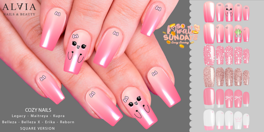 Cozy Nails - BellezaOG/Erika/GenX/Inithium/Legacy/Maitreya/Reborn	&lt;a href=&quot;http://maps.secondlife.com/secondlife/Mellor/96/199/26&quot;&gt;Teleport&lt;/a&gt;