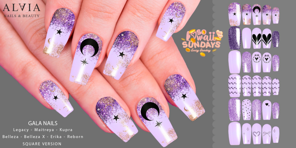 Gala Mesh Nails - BellezaOG/Erika/GenX/Inithium/Legacy/Maitreya/Reborn	&lt;a href=&quot;http://maps.secondlife.com/secondlife/Mellor/96/199/26&quot;&gt;Teleport&lt;/a&gt;