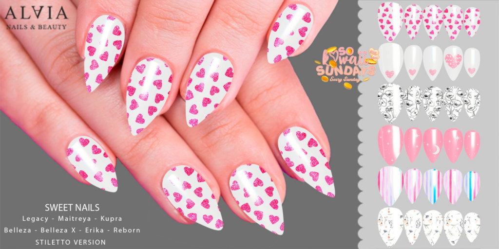 Sweet Mesh Nails - BellezaOG/Erika/GenX/Inithium/Legacy/Maitreya/Reborn	&lt;a href=&quot;http://maps.secondlife.com/secondlife/Mellor/96/199/26&quot;&gt;Teleport&lt;/a&gt;