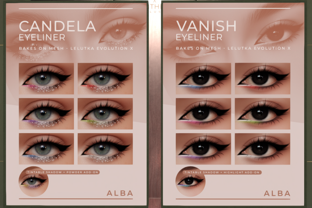 Candela and Vanish Eyeliner - EvoX, L$199 each