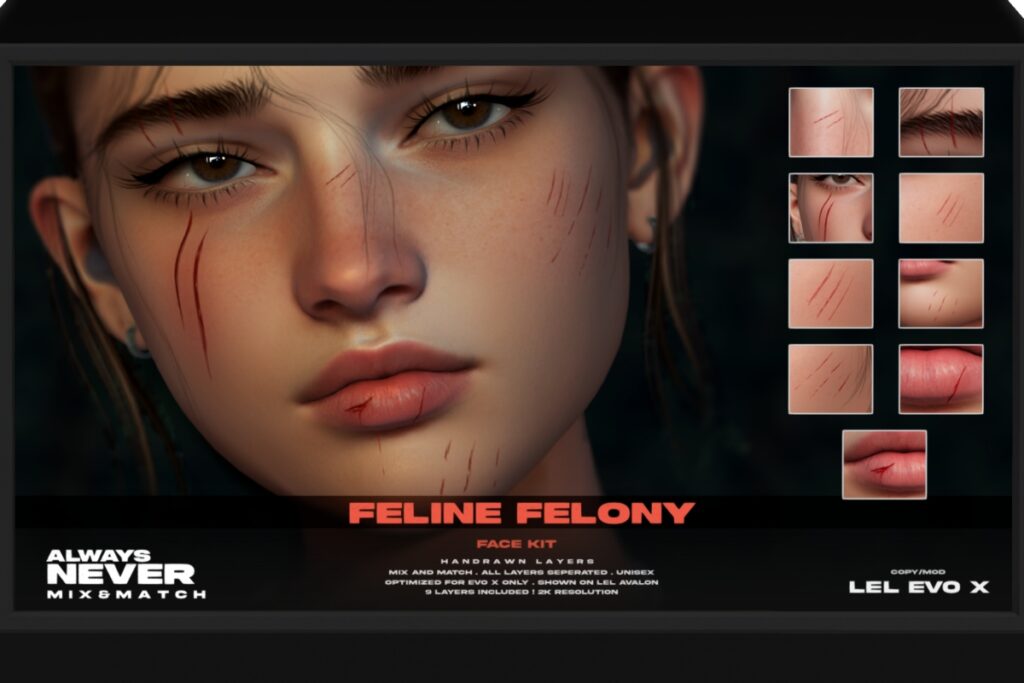 Feline Felony Tattoos - EvoX, L$200