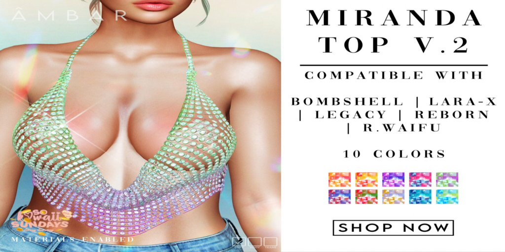 Miranda Top V.2 - Legacy/MaitreyaX/Reborn/+mods	&lt;a href=&quot;http://maps.secondlife.com/secondlife/Mellow%20Marina/137/65/21&quot;&gt;Teleport&lt;/a&gt;