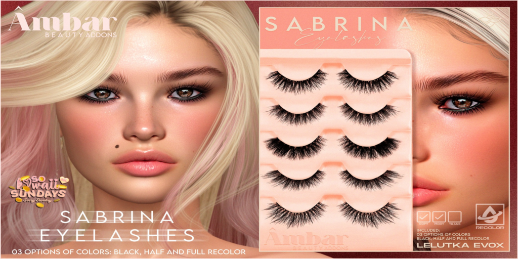 Sabrina Eyelashes - EvoX	&lt;a href=&quot;http://maps.secondlife.com/secondlife/Mellow%20Marina/135/106/22&quot;&gt;Teleport&lt;/a&gt;