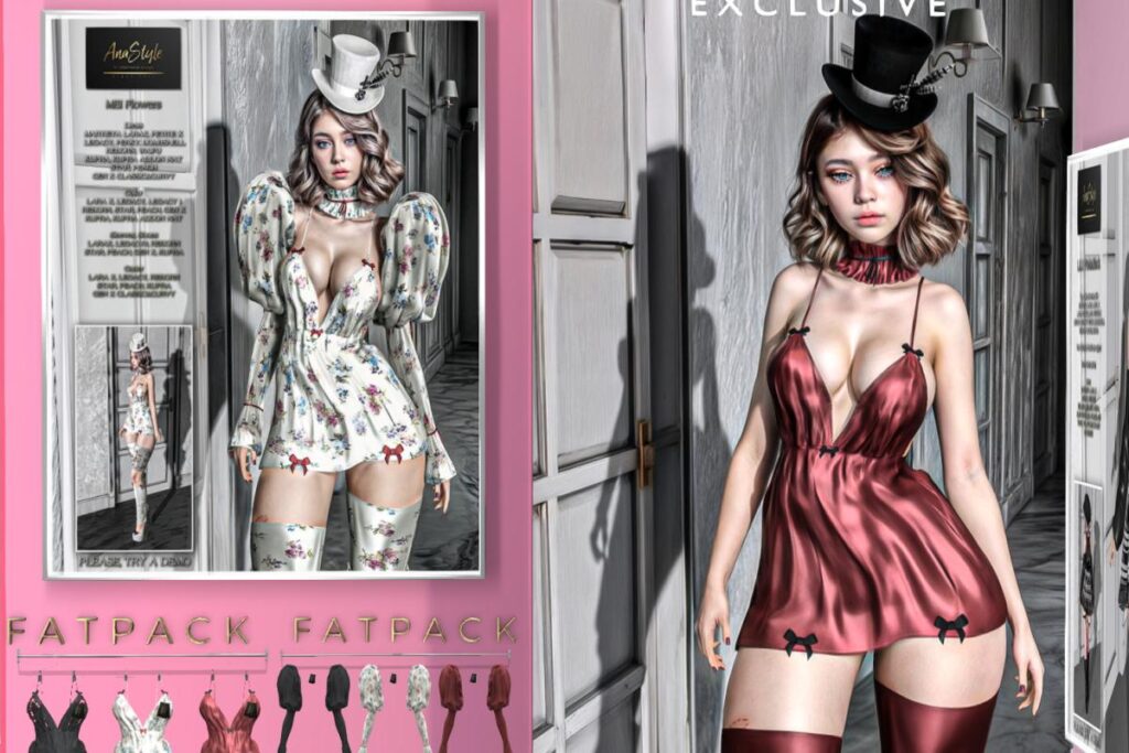 Mei Dress, Sleeves, Collar, Hat, Stockings, &amp; Shoes - see ad for fits, L$120-L$199 each/L$250-L$420 each FP