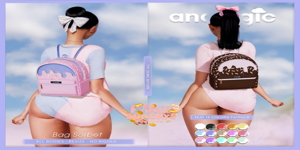 Sorbet Bag	&lt;a href=&quot;http://maps.secondlife.com/secondlife/Bliss%20Kingdom/64/160/2004&quot;&gt;Teleport&lt;/a&gt;