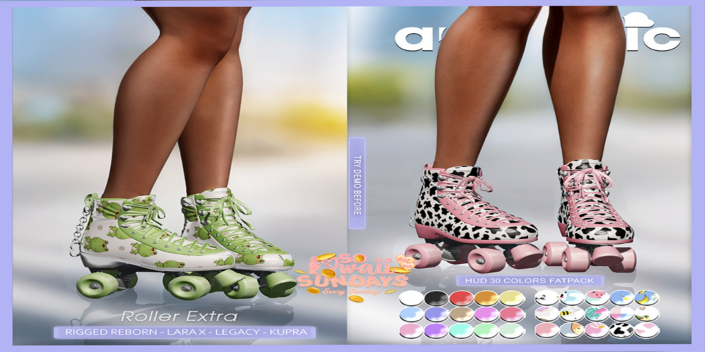 Roller Extra Skates - Inithium/Legacy/MaitreyaX/Reborn	&lt;a href=&quot;http://maps.secondlife.com/secondlife/Bliss%20Kingdom/62/160/1750&quot;&gt;Teleport&lt;/a&gt;