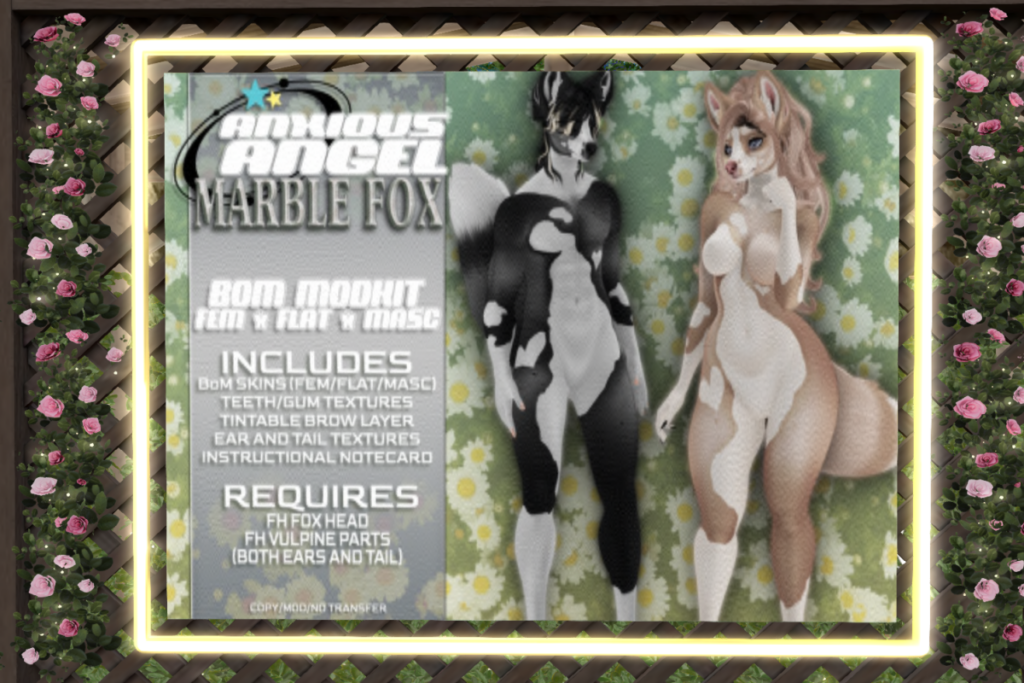 Marble Fox Modkit - BOM, L$649 each/L$1799 FP