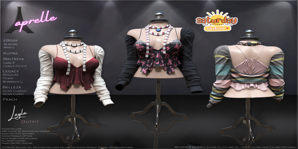 Layla Outfit - GenX/Inithium/Legacy/Maitreya/Peach/Reborn/+mods	&lt;a href=&quot;http://maps.secondlife.com/secondlife/Woodloch/162/123/983&quot;&gt;Teleport&lt;/a&gt;
