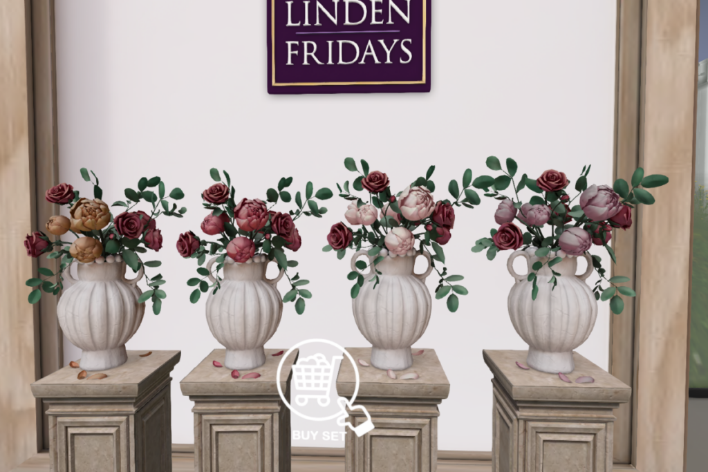 Floral Vase SEt	&lt;a href=&quot;https://maps.secondlife.com/secondlife/xoxo/120/71/41&quot;&gt;Teleport&lt;/a&gt;