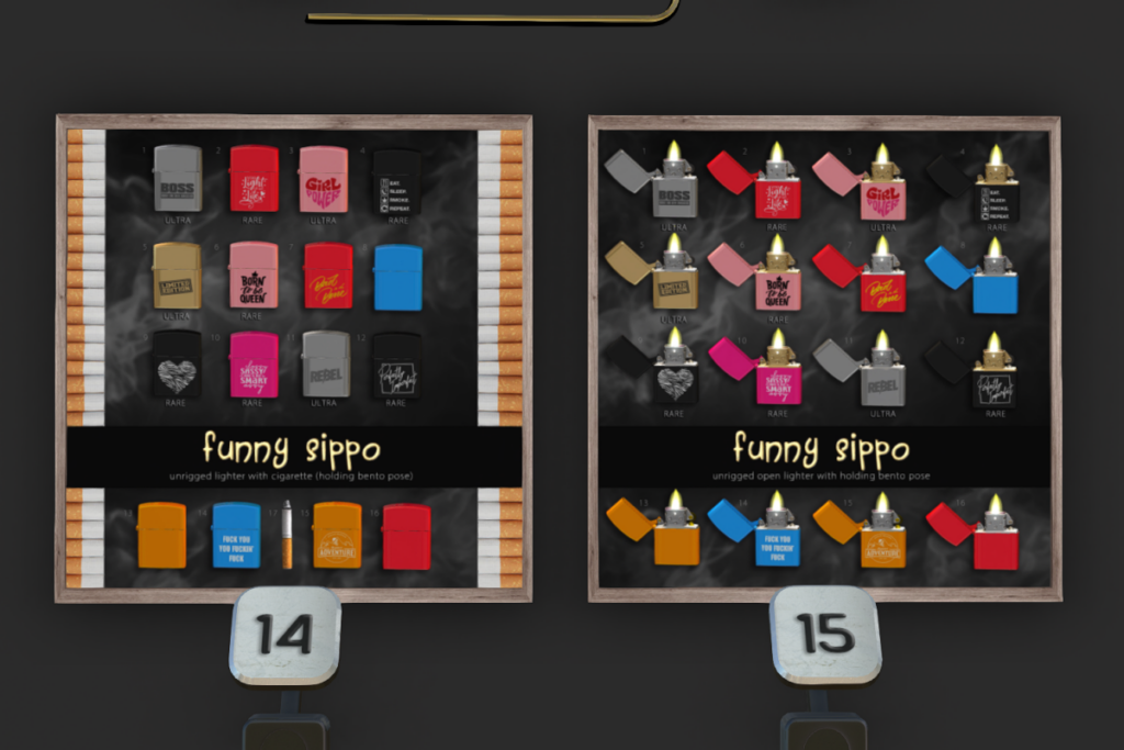 Funny Sippo Open or Close, L$75 each pull