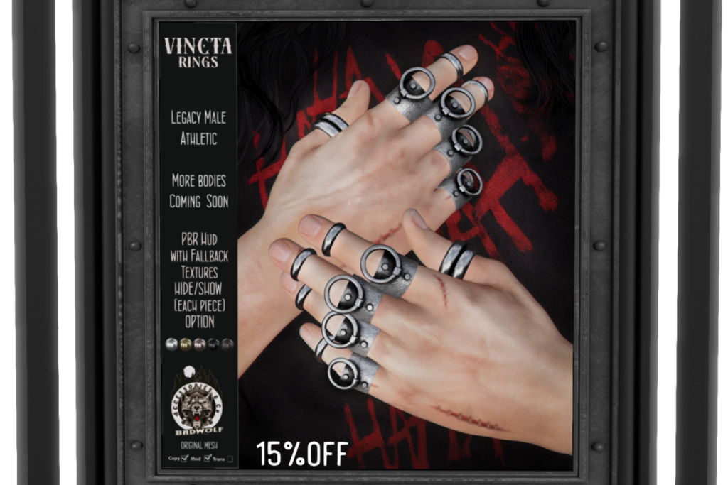 Vincta Rings - Legacy/+mods, L$350
