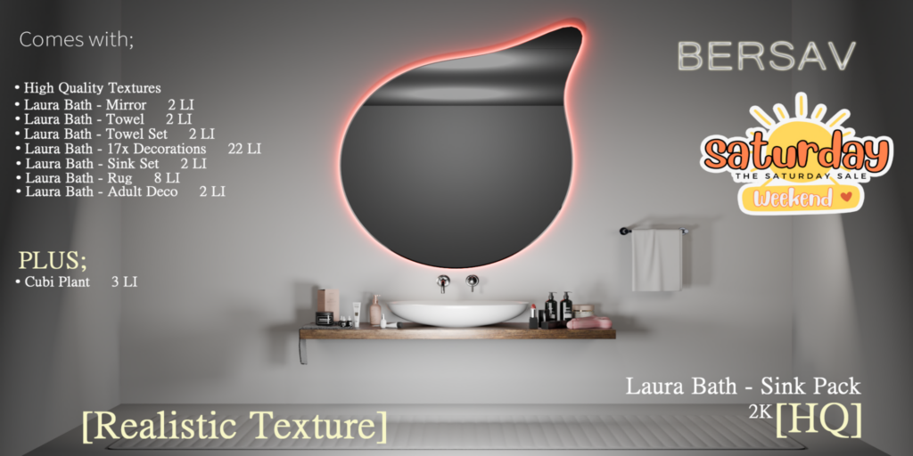 Laura Bathroom Sink Decor Set	&lt;a href=&quot;http://maps.secondlife.com/secondlife/Alyssum%20Island/77/192/22&quot;&gt;Teleport&lt;/a&gt;