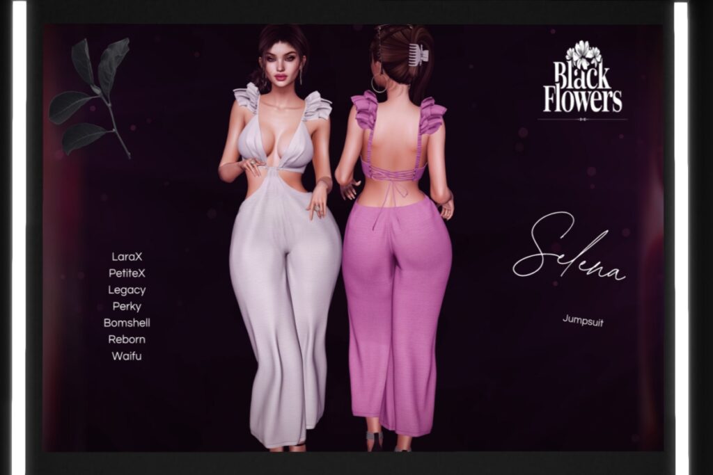 Selena Jumpsuit - Legacy/MaitreyaX/Reborn/+mods, L$275 each/L$1650 FP