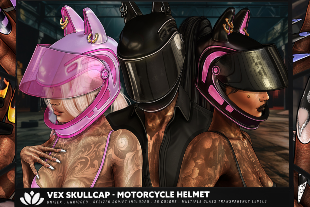 Vex Skullcap - Motorcycle Helmet, L$235 each/L$875 FP