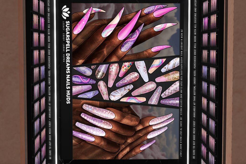Sugarspell Dreams Nail Polish Appliers - Black Lotus Claws Nails/Black Lotus Coffin Nails, L$255 each