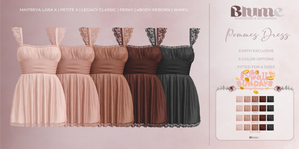 Pommes Dress - Legacy/MaitreyaX/Reborn/+mods	&lt;a href=&quot;http://maps.secondlife.com/secondlife/Bruschetta/149/45/1301&quot;&gt;Teleport&lt;/a&gt;