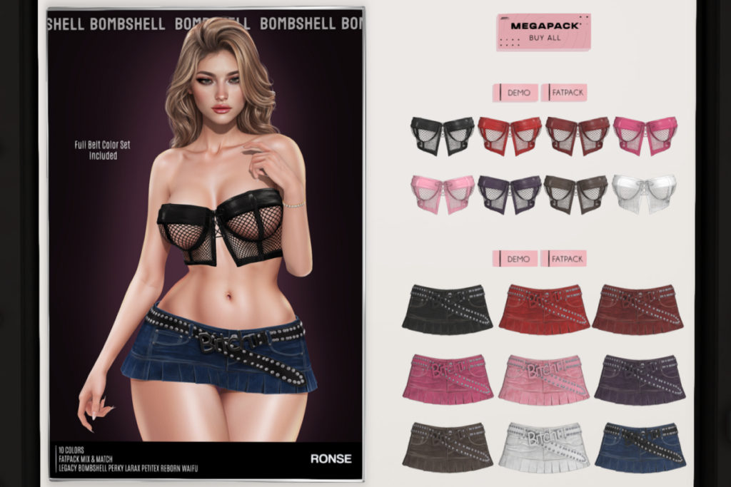 Ronse Top and Skirt - Legacy/MaitreyaX/Reborn/+mods, L$210-L$310 each/L$1210-L$1310 each FP/L$1990 MP
