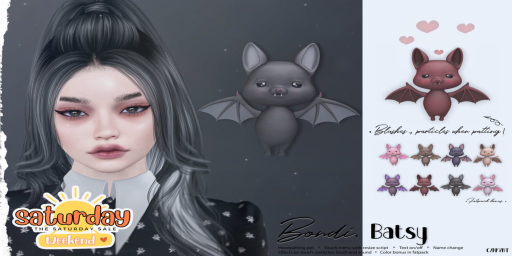 Batsy Animated Companion	&lt;a href=&quot;http://maps.secondlife.com/secondlife/Daydreaming/19/66/22&quot;&gt;Teleport&lt;/a&gt;