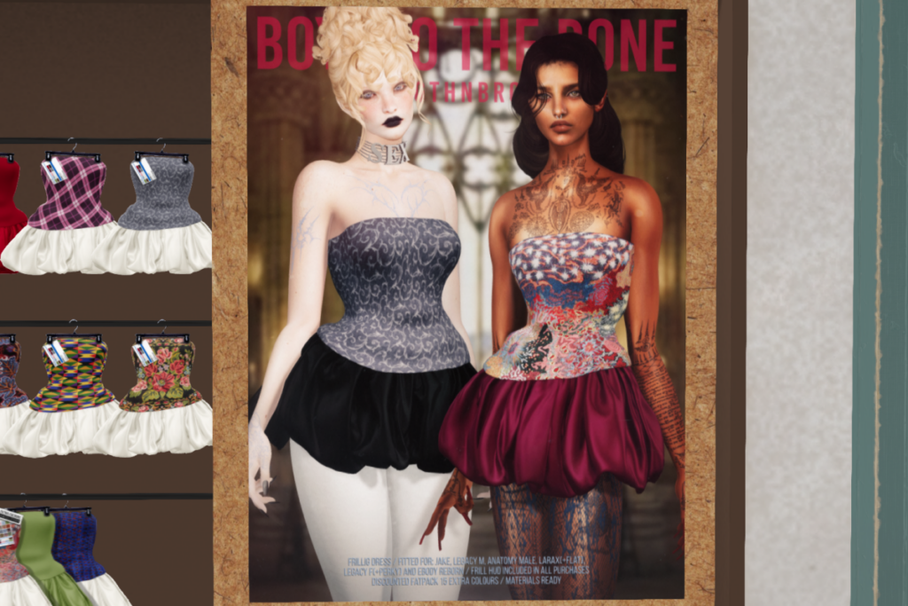 Frillig Dress - Anatomy/Belleza/Legacy M+F/MaitreyaX/Reborn/+mods, L$299 each/L$1399 FP