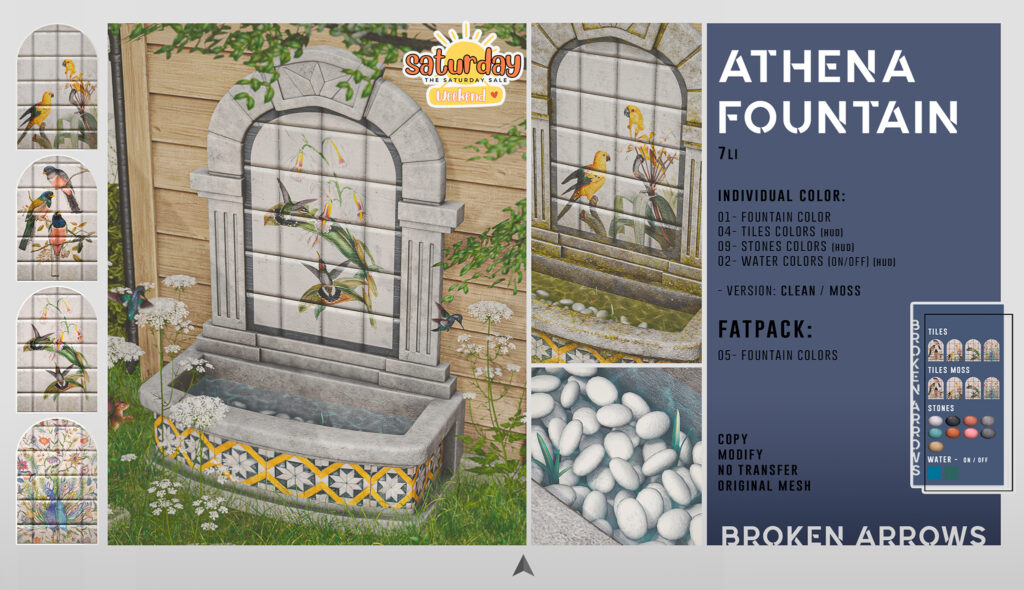Athena Fountain	&lt;a href=&quot;http://maps.secondlife.com/secondlife/AM%20corporate/91/81/1508&quot;&gt;Teleport&lt;/a&gt;