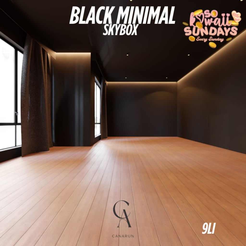 Black Minimal Skybox	&lt;a href=&quot;http://maps.secondlife.com/secondlife/Canarun/244/131/24&quot;&gt;Teleport&lt;/a&gt;