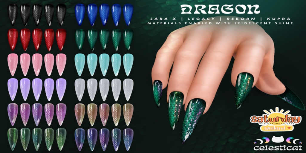 Dragon Mesh Nails - Inithium/Legacy/MaitreyaX/Reborn	&lt;a href=&quot;http://maps.secondlife.com/secondlife/Oni/161/94/3&quot;&gt;Teleport&lt;/a&gt;