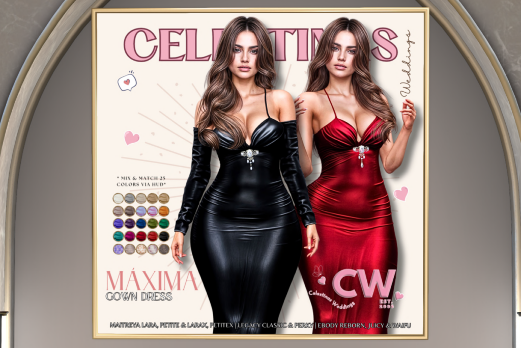 Maxima Dress - Legacy/Maitreya/Reborn/+mods, L$150 each/L$750 FP