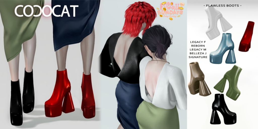 Flawless Boots - Gianni/Jake/Legacy M+F/Reborn	&lt;a href=&quot;http://maps.secondlife.com/secondlife/Sepeltura/63/93/3997&quot;&gt;Teleport&lt;/a&gt;