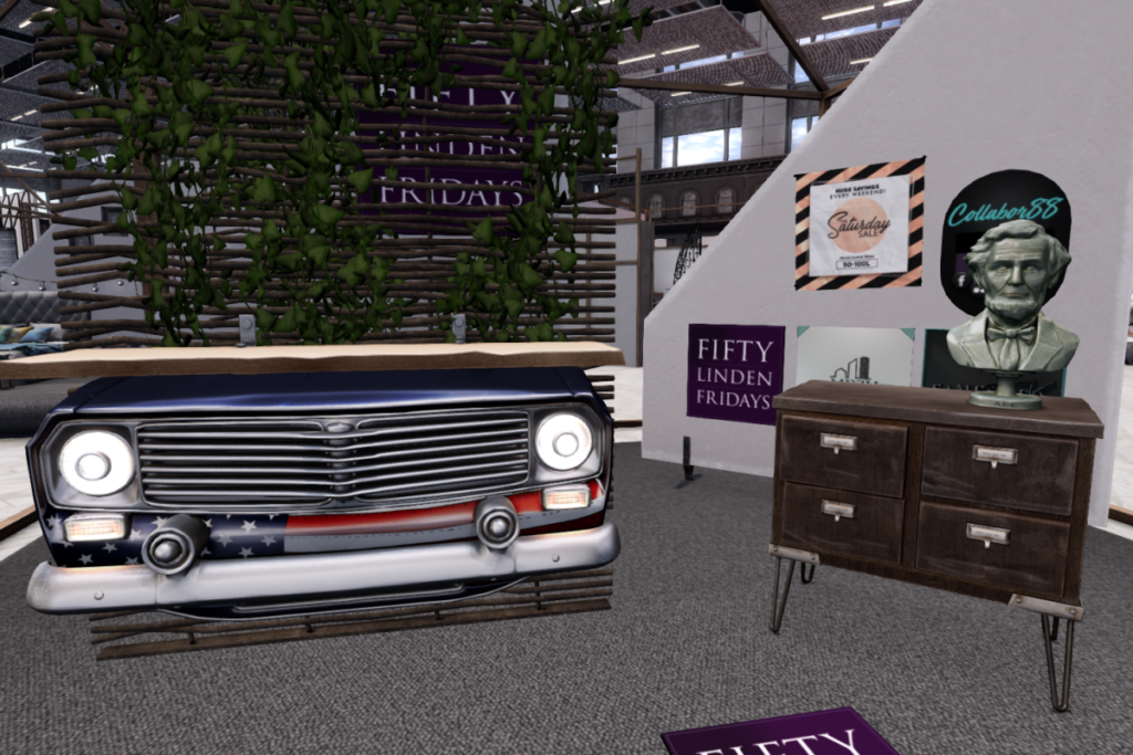 Lincoln Cabinet | Vintage Car Shelf	&lt;a href=&quot;http://maps.secondlife.com/secondlife/Consignment/139/126/46&quot;&gt;TELEPORT&lt;/a&gt;