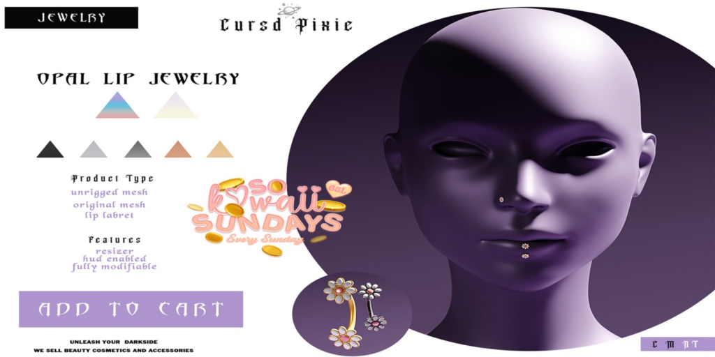 Opal Lip Jewelry	&lt;a href=&quot;http://maps.secondlife.com/secondlife/Orbit/94/31/2603&quot;&gt;Teleport&lt;/a&gt;