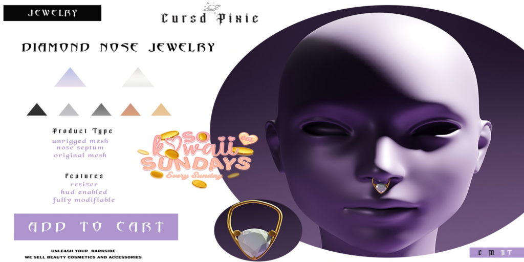 Diamond Nose Jewelry	&lt;a href=&quot;http://maps.secondlife.com/secondlife/Orbit/94/31/2603&quot;&gt;Teleport&lt;/a&gt;