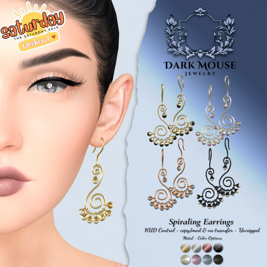 Spiraling Earrings	&lt;a href=&quot;http://maps.secondlife.com/secondlife/Nouveau/212/24/29&quot;&gt;Teleport&lt;/a&gt;