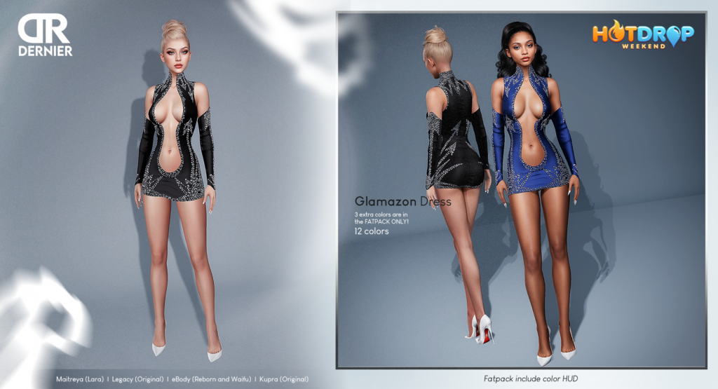 Glamazon Dress - Inithium/Legacy/Maitreya/Reborn/+mods