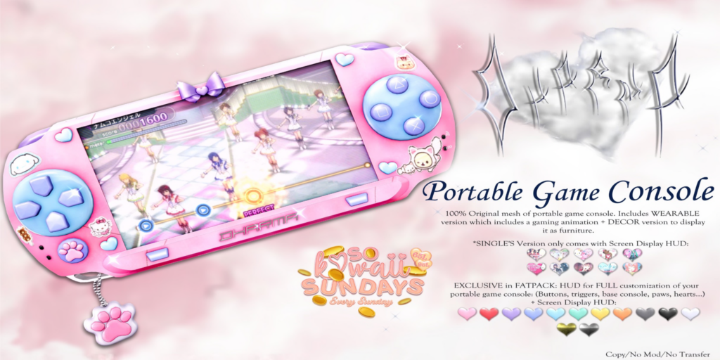 Portable Game Console Holdable	&lt;a href=&quot;http://maps.secondlife.com/secondlife/Ancient%20Sanctuary/62/218/1704&quot;&gt;Teleport&lt;/a&gt;